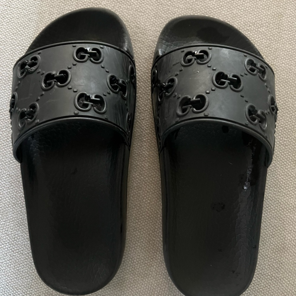 Kids Gucci Slides, size 4, Black